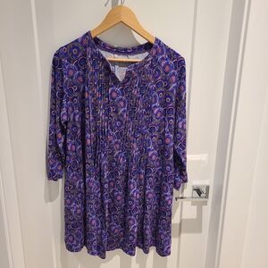 Blue Sky Purple and Pink Patterned Top